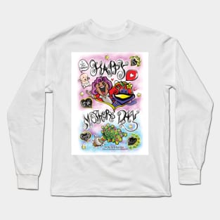 Happy Mother's Day Art with the BEST hand drawn, symbolic, out of this world Mothers Day Design EVER. Long Sleeve T-Shirt